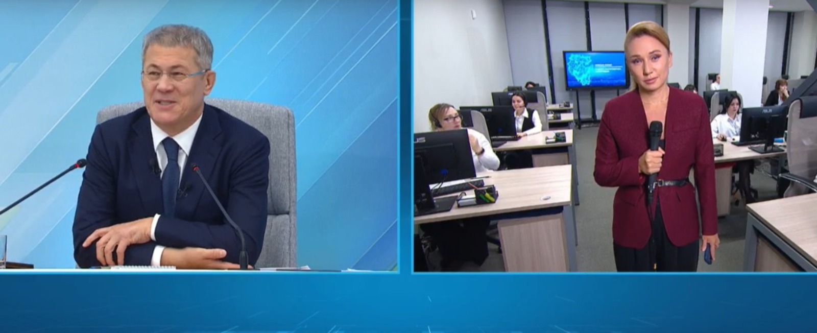 Радий Хабиров в прямом эфире поздравил семью с золотой свадьбой